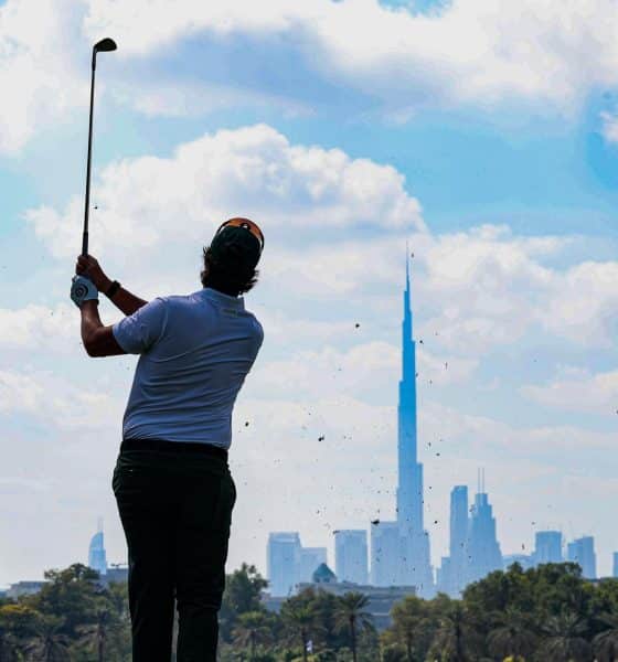 El golfista español Nacho Elvira en acción durante la ronda final del torneo de golf Dubai Invitational 2026 del European Tour en el Dubai Creek Golf Club en Dubai, Emiratos Árabes Unidos. EFE/EPA/ALI HAIDER