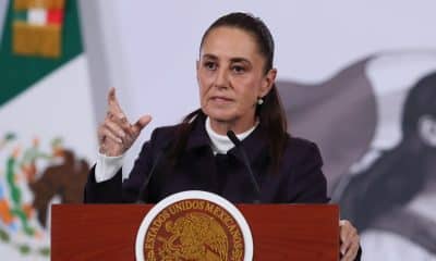 La presidenta de México, Claudia Sheinbaum, habla durante una rueda de prensa en Palacio Nacional de la Ciudad de México (México). Imagen de archivo. EFE/Mario Guzmán