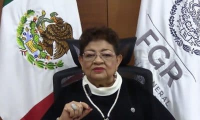 Fotografía cedida por la Fiscalía General de la República de México de su titular Ernestina Godoy, hablando durante un mensaje a medios este martes, en Ciudad de México (México). EFE/ Fiscalía General de la República /SOLO USO EDITORIAL/ NO VENTAS/ SOLO DISPONIBLE PARA ILUSTRAR LA NOTICIA QUE ACOMPAÑA (CRÉDITO OBLIGATORIO) MÁXIMA CALIDAD DISPONIBLE