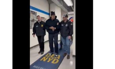 Captura de video del presidente de Venezuela, Nicolás Maduro (c), a su llegada a la sede de la DEA este sábado, en Nueva York (EE.UU.). EFE/ Rapidresponse47