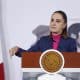 La presidenta de México, Claudia Sheinbaum, habla durante una rueda de prensa este miércoles, en el Palacio Nacional de Ciudad de México (México). EFE/ Sáshenka Gutiérrez