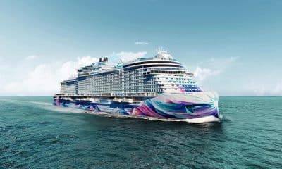 Imagen cedida que muestra una ilustración del crucero Aura, actualmente en construcción en Italia. EFE/ Norwegian Cruise Line