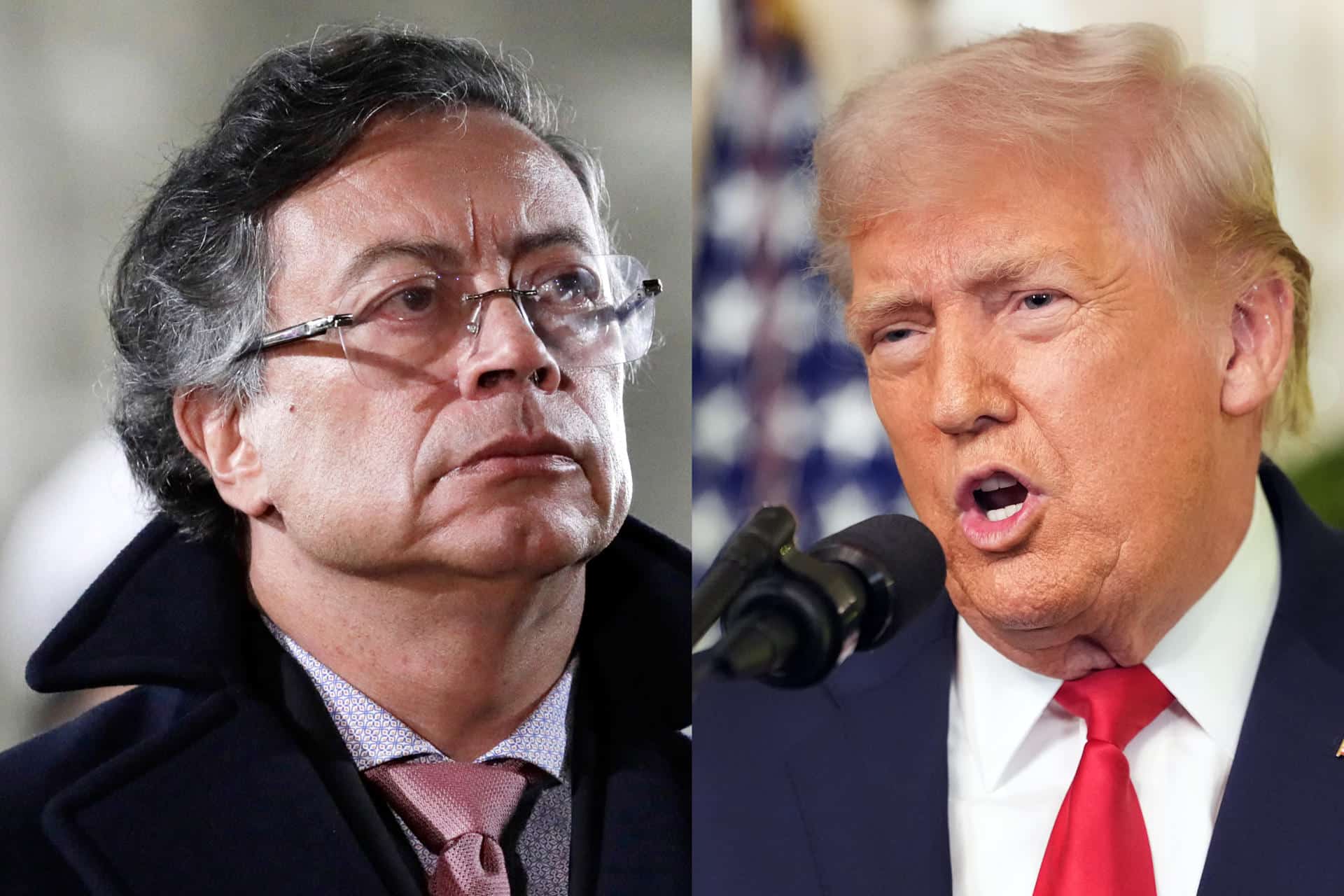 Combo de fotografías de archivo que muestra al presidente de Colombia, Gustavo Petro (i), y a su homólogo de Estados Unidos, Donald Trump. EFE/ Doug Mills / Carlos Ortega