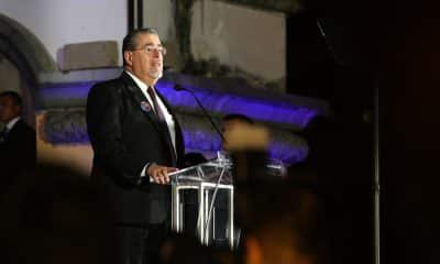 El presidente de Guatemala, Bernardo Arévalo de León, habla durante la presentación del segundo informe de gobierno este 16 de enero de 2026, en la Ciudad de Guatemala (Guatemala). EFE/ STR