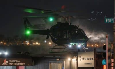 Fotografía que muestra el helicóptero dónde es trasladado el presidente de Venezuela, Nicolás Maduro, este sábado en el helipuerto Westside en Nueva York (Estados Unidos). EFE/ Ángel Colmenares