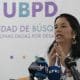 La directora general de la Unidad de Búsqueda de Personas Dadas por Desaparecidas (UBPD), Luz Janeth Forero Martínez, habla durante una rueda de prensa este viernes, en Bogotá (Colombia). EFE/ Carlos Ortega