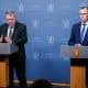 En la imagen, el ministro de Asuntos Exteriores danés, Lars Løkke Rasmussen (izda) y su colega noruego, Espen Barth Eide durante una rueda de prensa en Oslo, Noruega. EFE/EPA/Jonas Been Henriksen NORWAY OUT