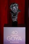 Una estatuilla de los galardones durante el acto para dar a conocer las nominaciones a los Premios Goya, este martes en la Academia de Cine, en Madrid. EFE/ Víctor Lerena
