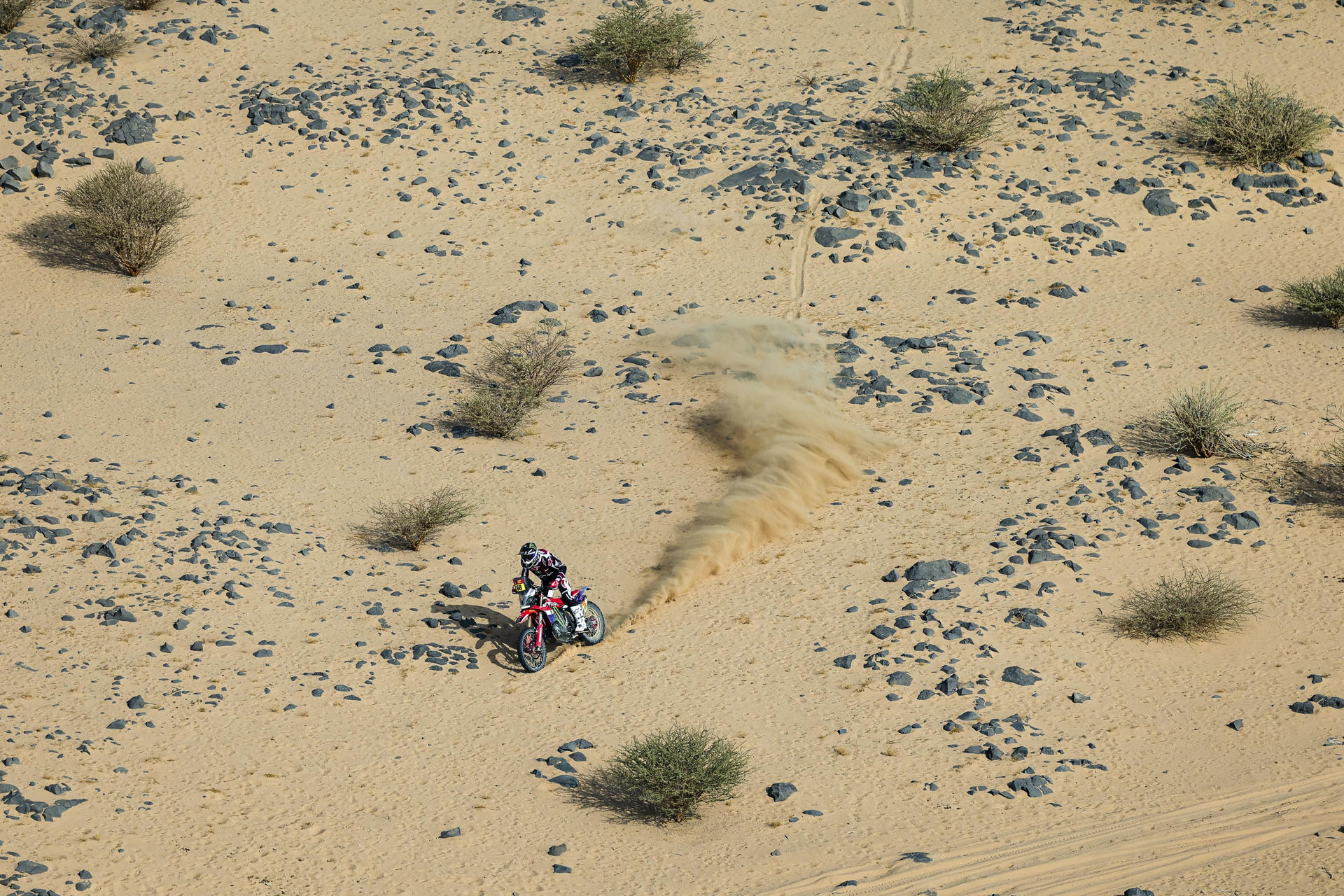 El español Tosha Schareina, durante la úndecima etapa del Rally Dakar 2026, disputada este jueves entre Bisha y Al Henakiyah, en Arabia Saudí. EFE/A.S.O./F.Gooden/DPPI- SOLO USO EDITORIAL SOLO DISPONIBLE PARA ILUSTRAR LA NOTICIA QUE ACOMPAÑA (CRÉDITO OBLIGATORIO)