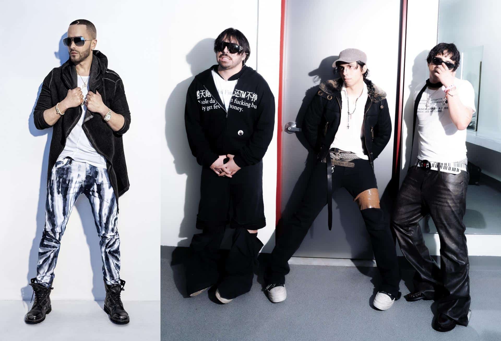 Combo de fotografías cedidas por Live Nation donde aparece el reguetonero puertorriqueño Yandel (i) y los integrantes de la banda mexicana Latin Mafia. EFE/Live Nation /SOLO USO EDITORIAL /NO VENTAS /SOLO DISPONIBLE PARA ILUSTRAR LA NOTICIA QUE ACOMPAÑA /CRÉDITO OBLIGATORIO