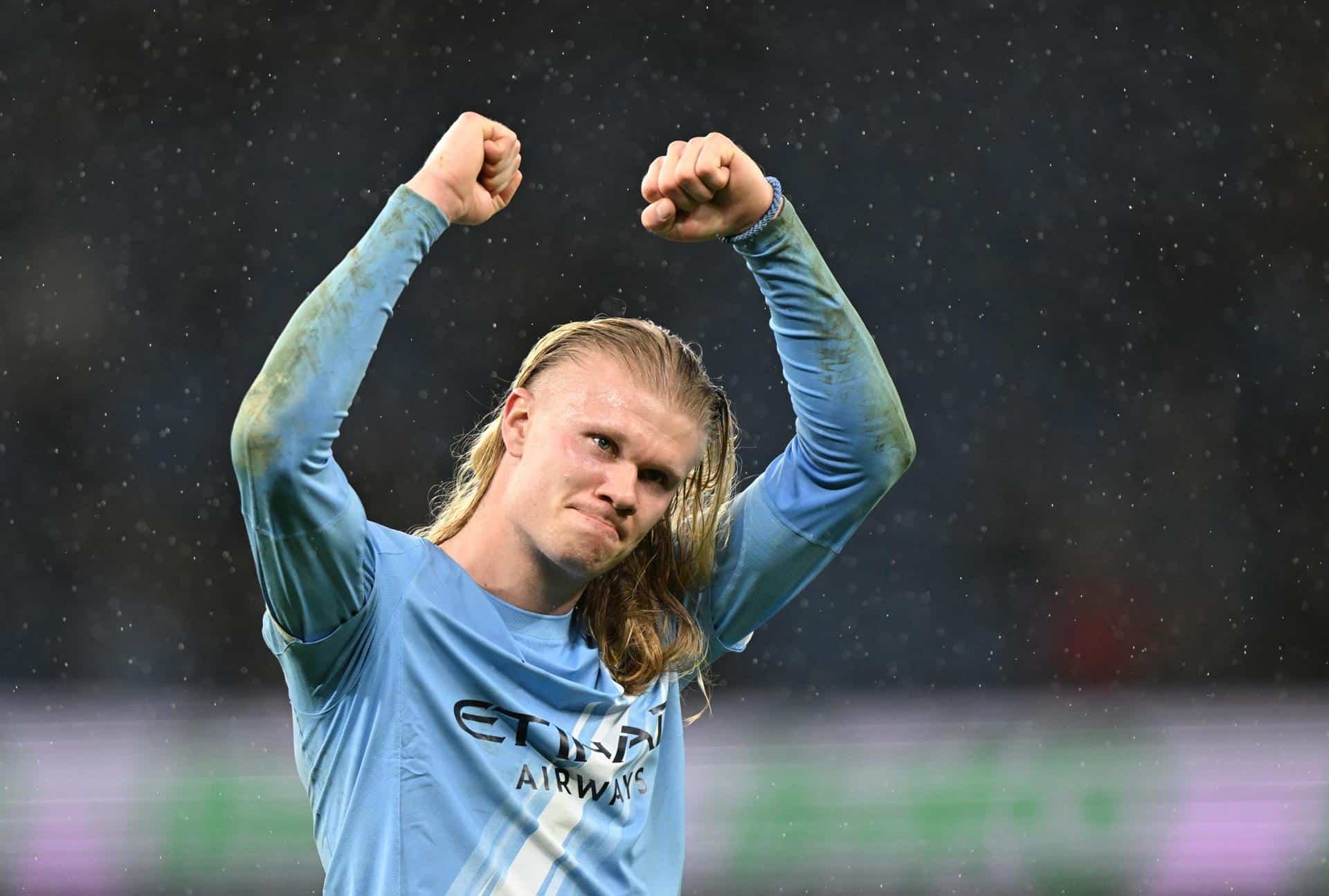 El jugador noruego del City Erling Haaland durante el partido de la Premier League que han jugado Manchester City y Newcastle United, ein Manchester, Reino Unido. EFE/EPA/PETER POWELL