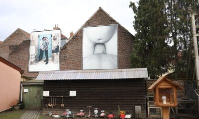 Mural del fotógrafo belga Pierre Radisic en una galería de Jette. EFE/Olatz Castrillo