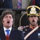 El presidente de Argentina, Javier Milei (c), asiste a una ceremonia en San Lorenzo (Argentina). EFE/ Sebastián Granata