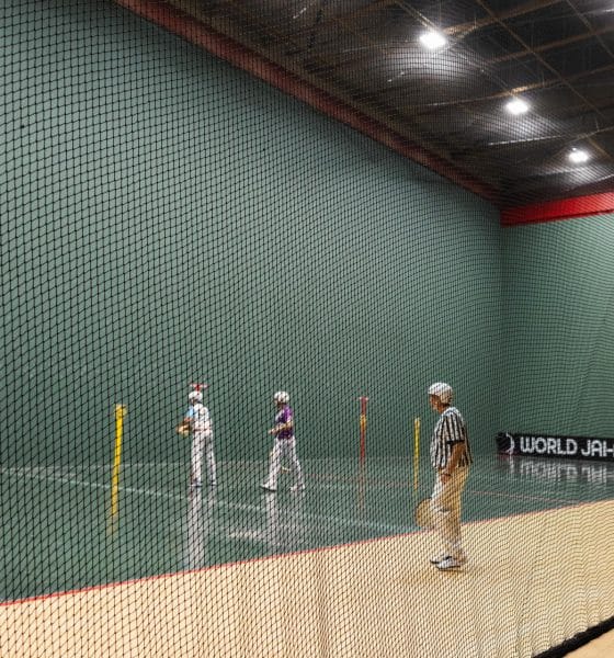 Fotografía del 13 de febrero de 2026 cedida por la WJA League (Liga Mundial de jai-alai) de un partido de frontón en Miami (EE.UU.). EFE/ WJA League /SOLO USO EDITORIAL/NO VENTAS/SOLO DISPONIBLE PARA ILUSTRAR LA NOTICIA QUE ACOMPAÑA (CRÉDITO OBLIGATORIO)