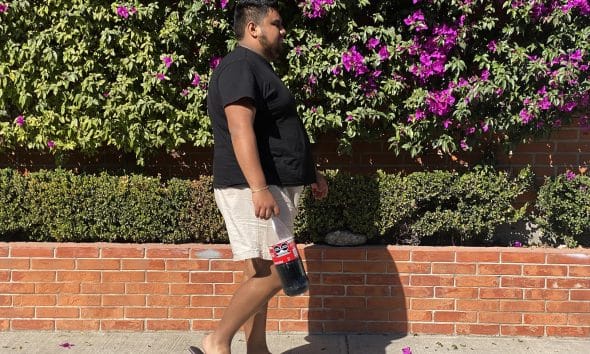 Un persona con obesidad camina hoy por una calle de la Ciudad de México (México). Imagen de archivo. EFE/Alex Cruz
