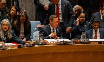 El embajador de Estados Unidos ante las Naciones Unidas, Michael Waltz (C), asiste a una sesión de emergencia del Consejo de Seguridad de la ONU en Nueva York, Nueva York, EE. UU., el 28 de febrero de 2026. EFE/OLGA FEDOROVA