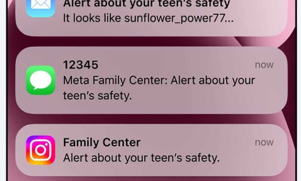 Fotografía cedida que muestra notificaciones en la pantalla de un teléfono móvil. EFE/ Meta