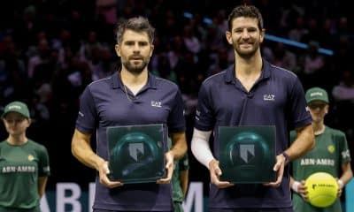 La pareja italiana formada por Simone Bolelli y Andrea Vavassori en el t Ahoy Rotterdam arena en Róterdam, Países Bajos. EFE/EPA/BAS CZERWINSKI