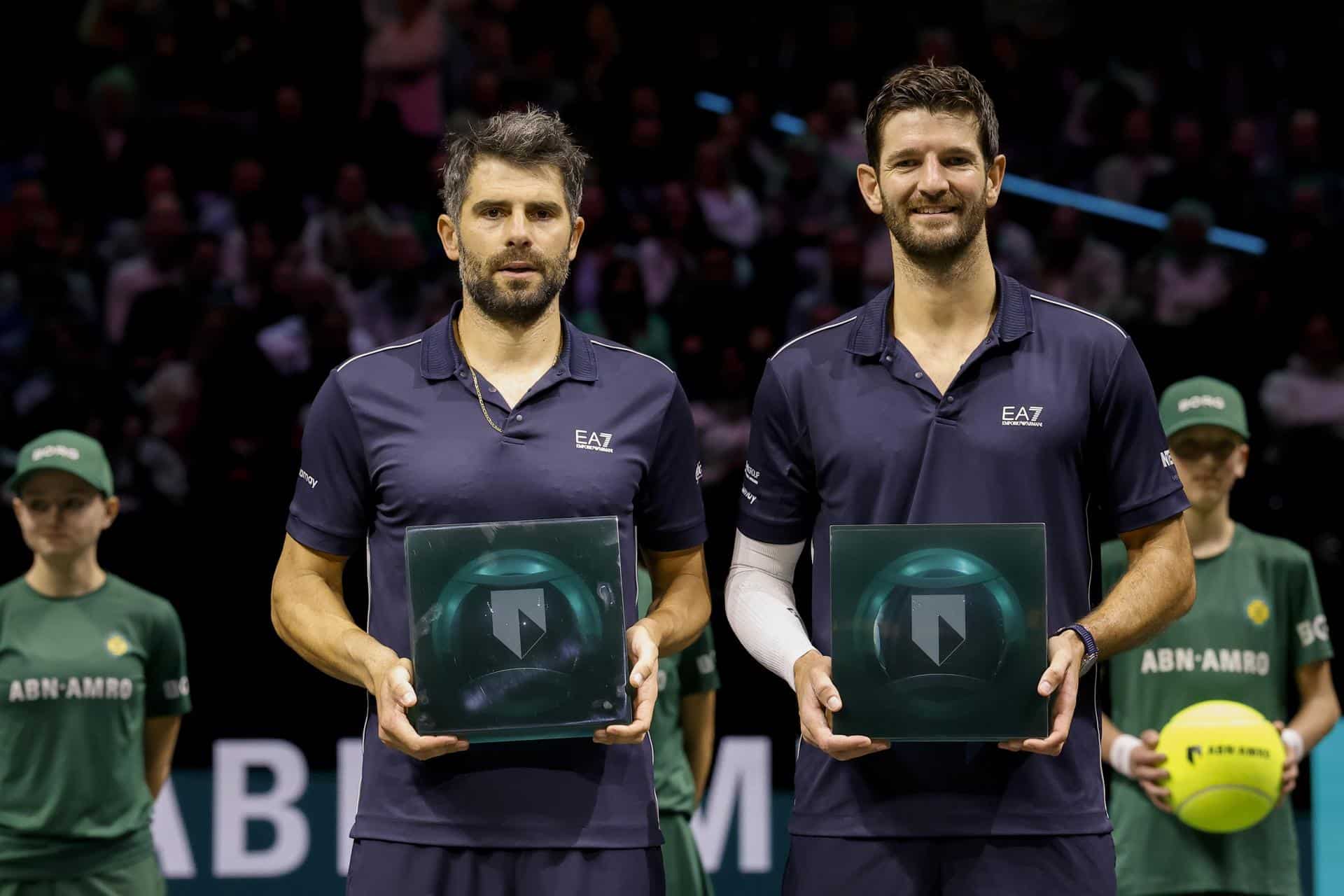 La pareja italiana formada por Simone Bolelli y Andrea Vavassori en el t Ahoy Rotterdam arena en Róterdam, Países Bajos. EFE/EPA/BAS CZERWINSKI