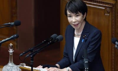 TOKYO (Japan), 20/02/2026.- La Primera Ministra de Japón, Sanae Takaichi, pronuncia un discurso político en la Dieta de Tokio, Japón, el 20 de febrero de 2026. (Japón, Tokio) EFE/EPA/FRANCK ROBICHON