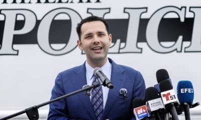 El alcalde de la ciudad de Hialeah, Bryan Calvo, habla durante una conferencia de prensa en Hialeah, Florida, EE.UU., el 5 de febrero de 2026. EFE/CRISTOBAL HERRERA-ULASHKEVICH