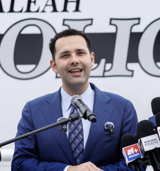 El alcalde de la ciudad de Hialeah, Bryan Calvo, habla durante una conferencia de prensa en Hialeah, Florida, EE.UU., el 5 de febrero de 2026. EFE/CRISTOBAL HERRERA-ULASHKEVICH