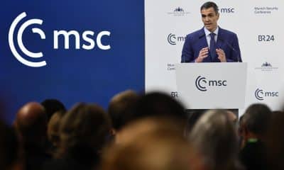 El presidente del Gobierno de España, Pedro Sánchez, durante la Conferencia de Seguridad en Múnich, Alemania. EFE/EPA/RONALD WITTEK