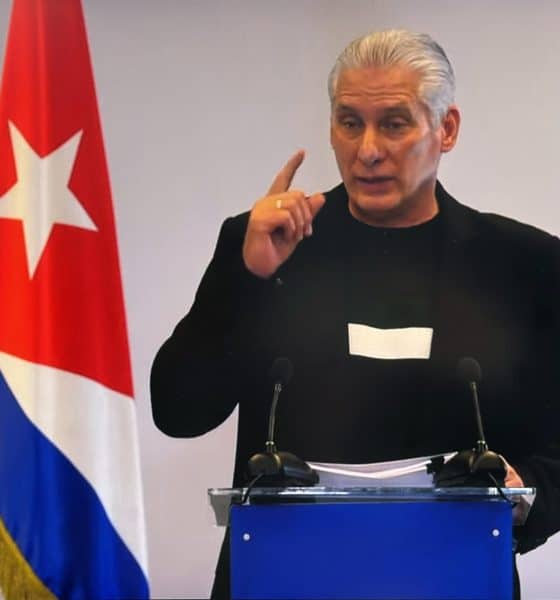 Captura de pantalla tomada de una transmisión de la Presidencia de Cuba, del mandatario Miguel Díaz-Canel, hablando este jueves, en La Habana (Cuba). EFE/ Presidencia de Cuba /SOLO USO EDITORIAL/NO VENTAS/SOLO DISPONIBLE PARA ILUSTRAR LA NOTICIA QUE ACOMPAÑA (CRÉDITO OBLIGATORIO)