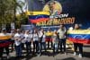 Familiares de presos políticos participan en una protesta alrededor de El Helicoide este sábado, en Caracas (Venezuela). EFE/Ronald Peña R

