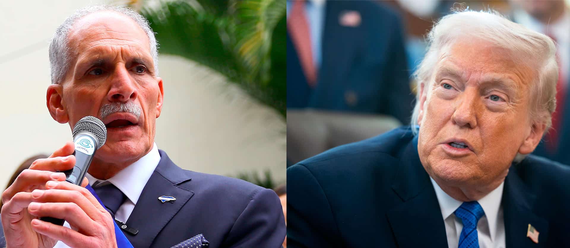 Combo de fotografías de archivo que muestra al presidente de Honduras, Nasry 'Tito' Asfura (i), y a su homólogo de Estados Unidos, Donald Trump. EFE/ Francis Chung / Pool / Gustavo Amador ARCHIVO