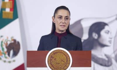 La presidenta de México, Claudia Sheinbaum, habla durante una rueda de prensa este viernes, en el Palacio Nacional de Ciudad de México (México). EFE/ Sáshenka Gutiérrez