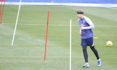 Sorloth, durante el entrenamiento. EFE/Víctor Lerena