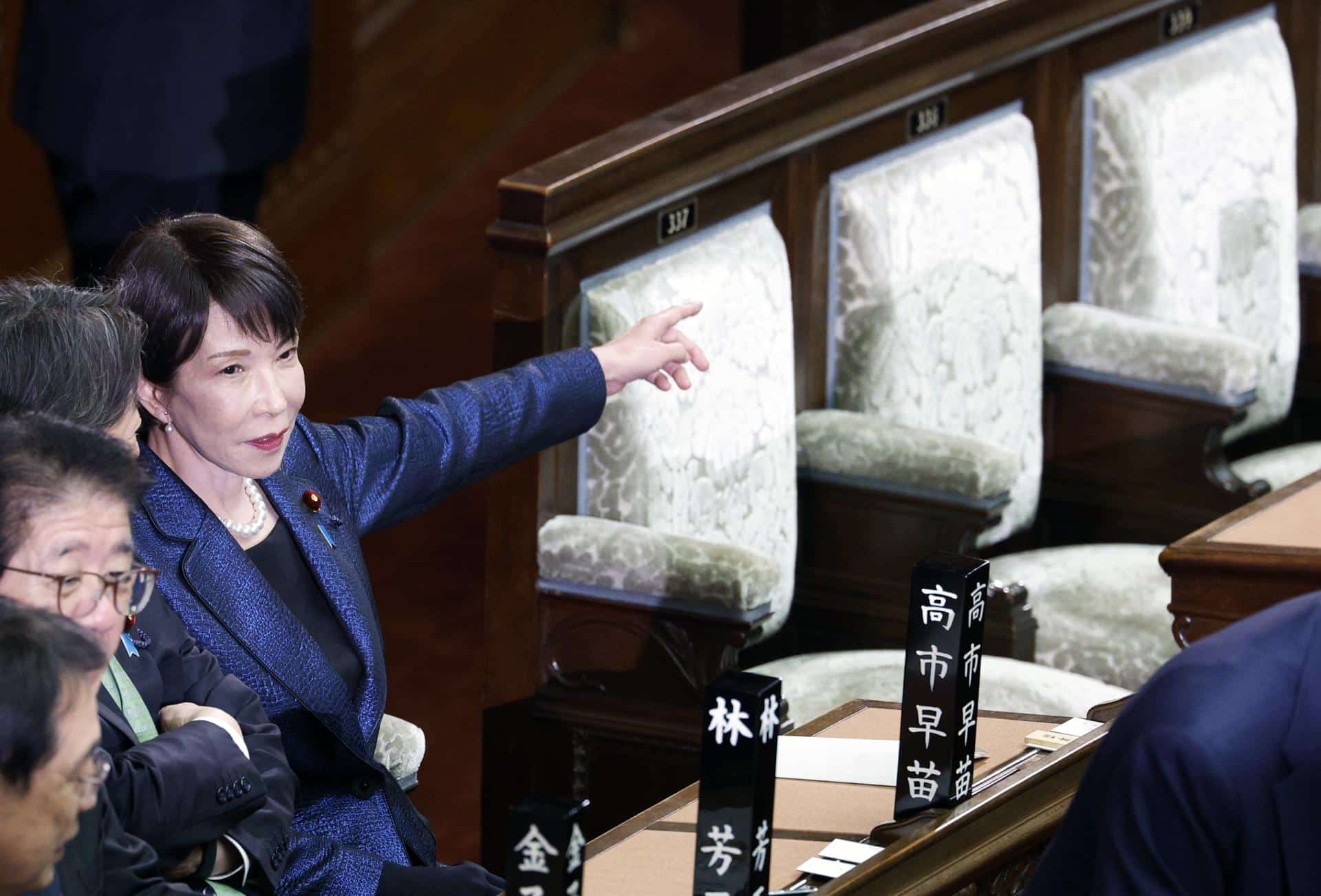 TOKIO (Japón), 18/02/2026.- La primera ministra de Japón, Sanae Takaichi, durante una sesión especial en la Cámara Baja del Parlamento. EFE/EPA/FRANCK ROBICHON
