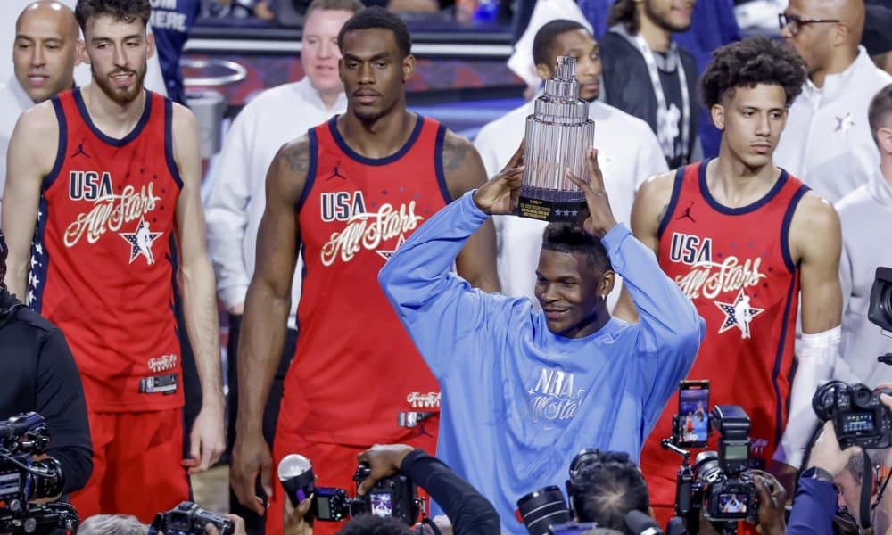 La estrella de los Minnesota Timberwolves, Anthony Edwards, el jugador más valioso (MVP) del 'All-Star' de la NBA. EFE/EPA/CHRIS TORRES SHUTTERSTOCK OUT