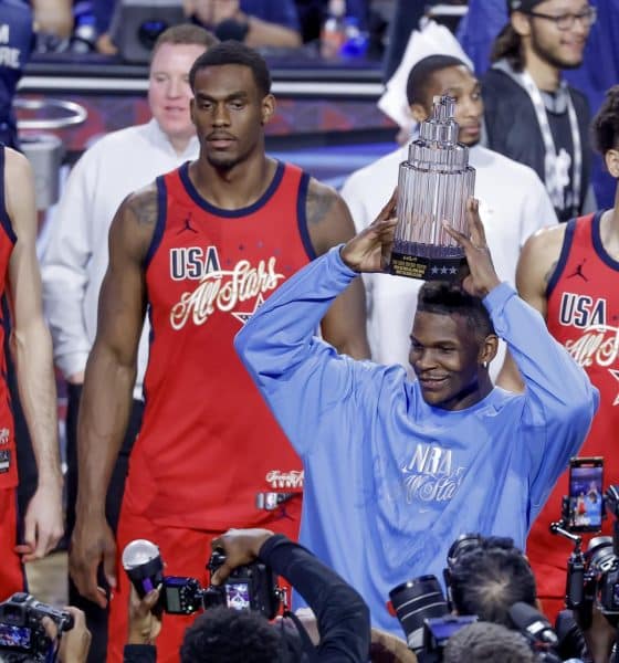 La estrella de los Minnesota Timberwolves, Anthony Edwards, el jugador más valioso (MVP) del 'All-Star' de la NBA. EFE/EPA/CHRIS TORRES SHUTTERSTOCK OUT