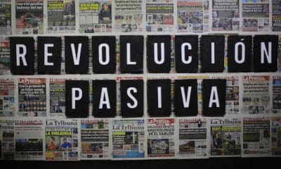 Fotografía que muestra una de las obras de la exposición 'Te odio: El odio como estrategia de poder y control político y social' este jueves, en Tegucigalpa (Honduras). EFE/Gustavo Amador
