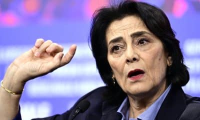 La actriz y directora Hiam Abbass durante una rueda de prensa en la 76 edición de la Berlinale en Berlín, Alemania, el 13 de febrero de 2026. EFE/EPA/FABIAN SOMMER