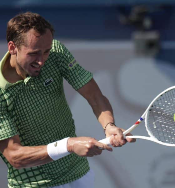 El tenista ruso Daniil Medvedev en el torneo de Dubai. EFE/EPA/ALI HAIDER