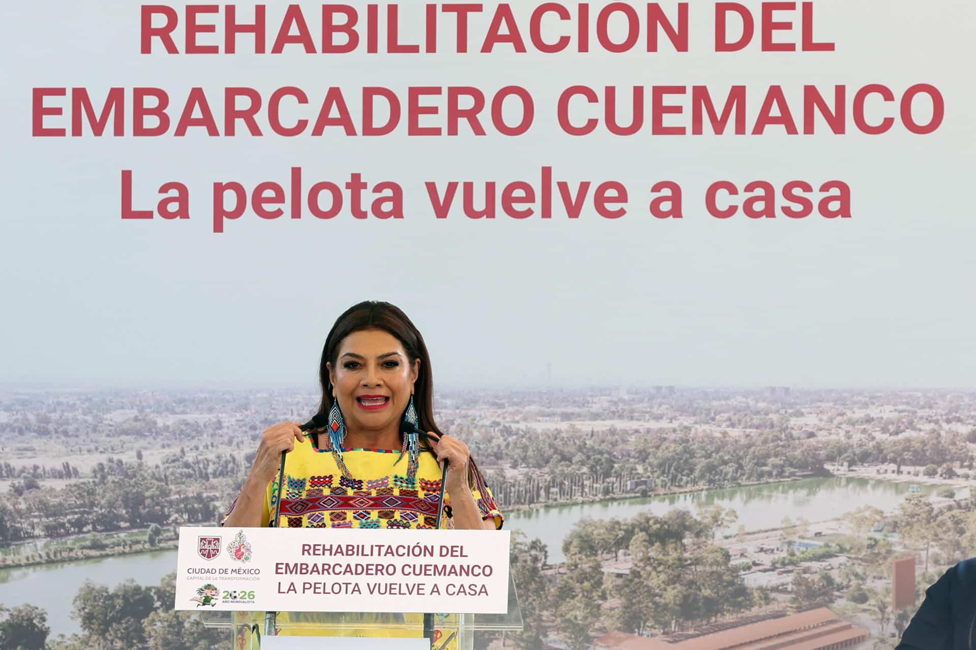 Fotografía cedida por el Gobierno de la Ciudad de México de la jefa de Gobierno Clara Brugada hablando durante un acto este miércoles, en Ciudad de México (México). EFE/ Gobierno de la Ciudad de México/ SOLO USO EDITORIAL/ NO VENTAS/ SOLO DISPONIBLE PARA ILUSTRAR LA NOTICIA QUE ACOMPAÑA (CRÉDITO OBLIGATORIO)