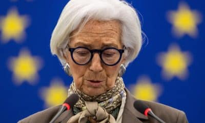 Christine Lagarde, presidenta del Banco Central Europeo (BCE), el pasado 9 de febrero durante un debate en el pleno del Parlamento Europeo en Estrasburgo, Francia. EFE/EPA/CHRISTOPHE PETIT TESSON