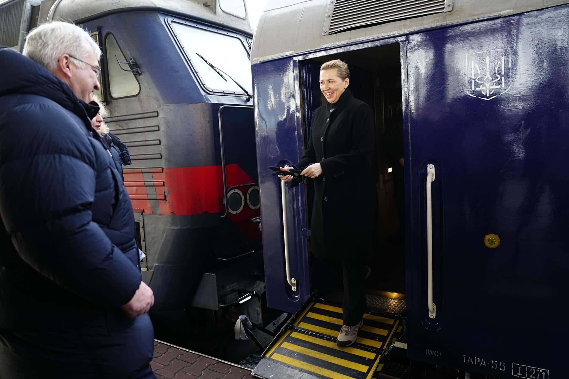 La primera ministra de Dinamarca, Mette Frederiksen, a su llegada a Kiev EFE/EPA/MADS CLAUS RASMUSSEN DENMARK OUT