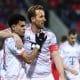 El colombiano Luis Díaz junto al inglés Harry Kane, jugadores del Bayern Múnich. EFE/EPA/RONALD WITTEK