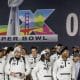Los Patriots durante el Opening Night del Super Bowl, que les enfrentará a los Seattle Seahawks, este domingo 8. EFE/EPA/JOHN G. MABANGLO
