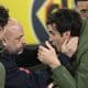 El entrenador del Espanyol, José Manuel González (i), conversa con Gerard Moreno, del Villarreal, antes del partido de LaLiga de fútbol que Villarreal CF y RCD Espanyol disputan en el estadio de La Cerámica. EFE/Andreu Esteban