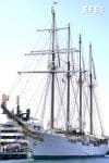 FotografÌa del buque escuela espaÒol ëJuan Sebasti·n de Elcanoí a su llegada este s·bado, al puerto de San Juan (Puerto Rico). EFE/Thais Llorca