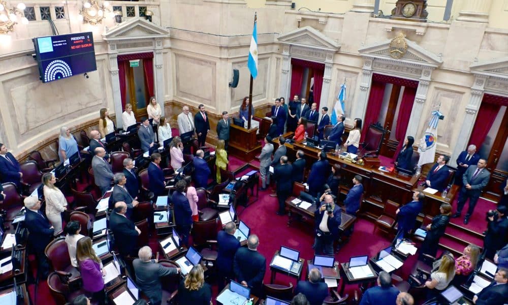 Fotografía de archivo del 14 de marzo de 2024 que muestra a personas participando durante una sesión en el Senado de Argentina en Buenos Aires (Argentina). EFE/ Matías Martin Campaya