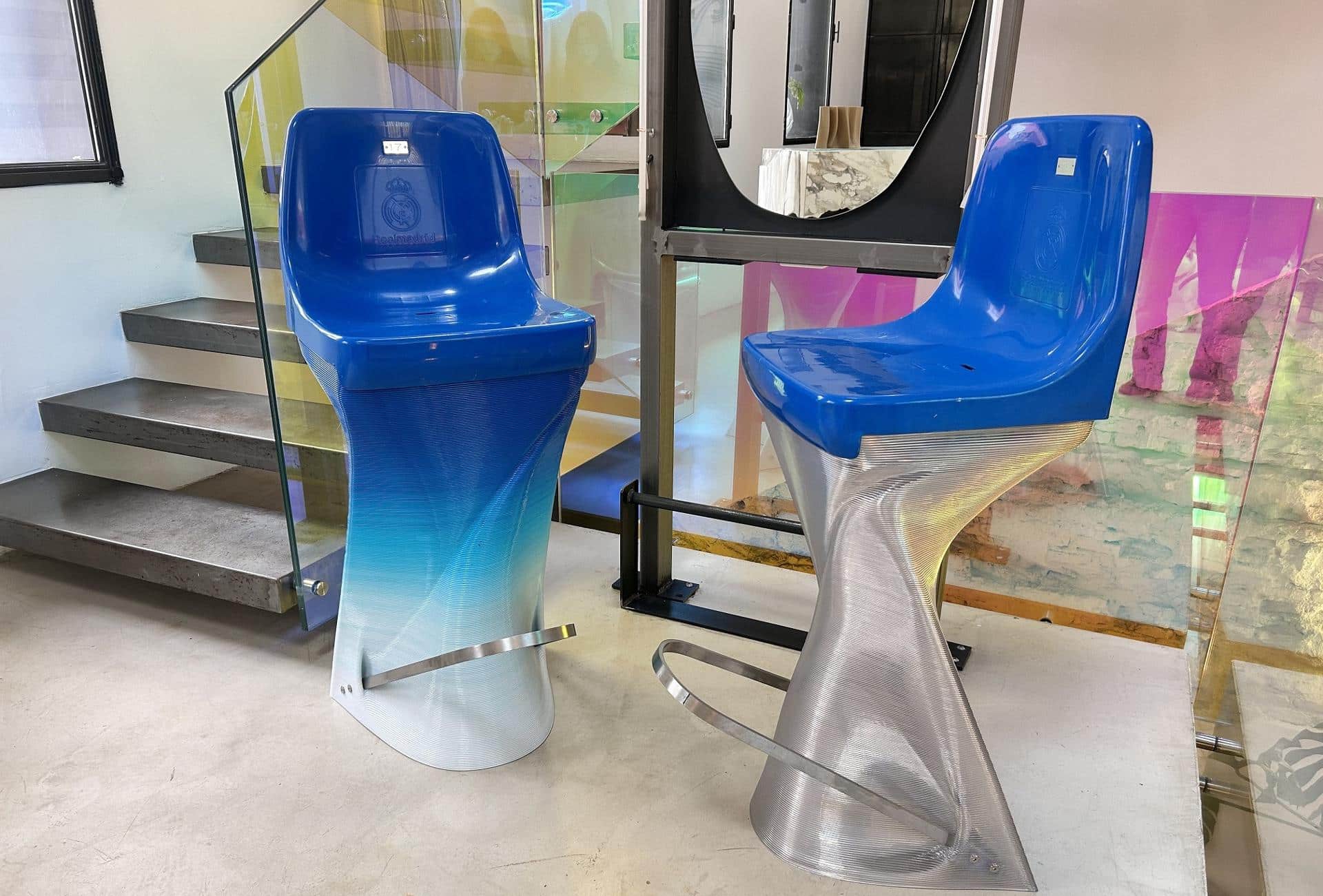 Asientos del Bernabéu en el ‘showroom’ de Nagami en Madrid. EFE/Paula Yue