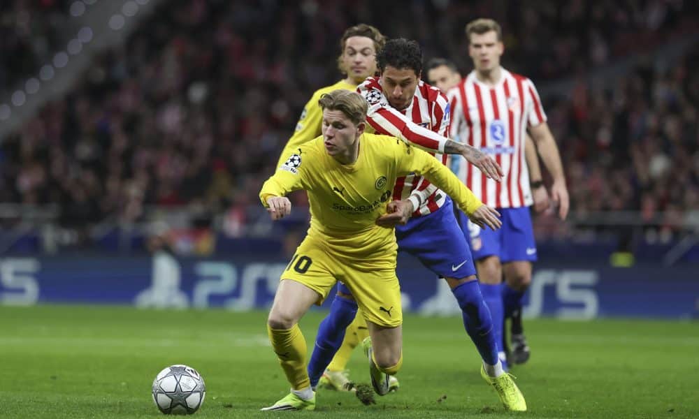 Hauge, en una foto de archivo en el partido contra el Atlético de Madrid. EFE / Kiko Huesca.
