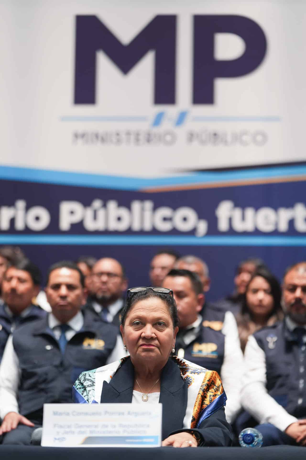 Fotografía de archivo del 7 de mayo de 2024 de la fiscal general y jefa del Ministerio Público (Fiscalía) de Guatemala, Consuelo Porras Argueta, durante una conferencia de prensa en Ciudad de Guatemala (Guatemala). EFE/ Oliver De Ros / ARCHIVO