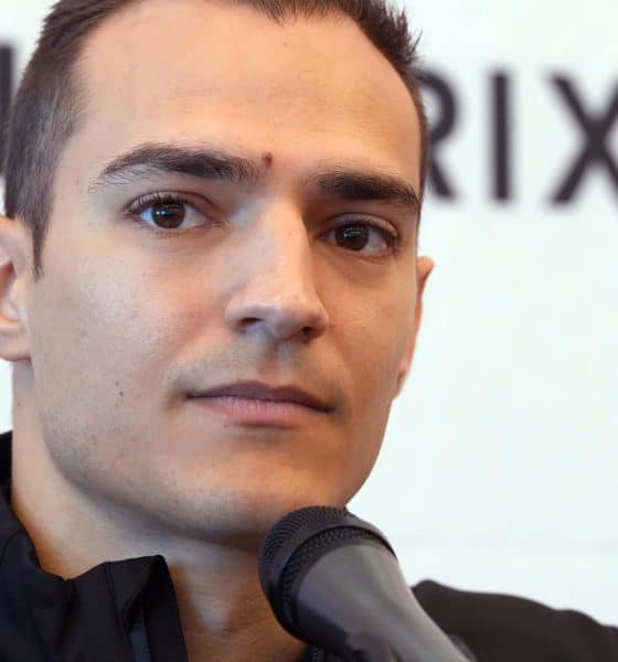 El piloto español de la escudería Chip Ganassi Racing, Álex Palou, durante una rueda de prensa en San Petersburgo, Florida (EE.UU.). EFE/Alberto Boal